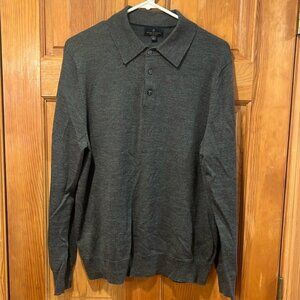 Brooks Brothers men’s 100% extra fine merino wool long sleeve polo size large.